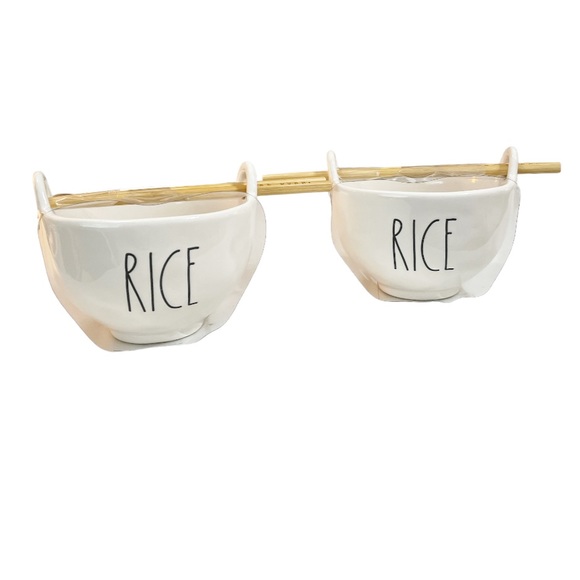 NEW Rae Dunn RICE Bowl with Chopsticks Set/2 🥢 - Picture 5 of 5
